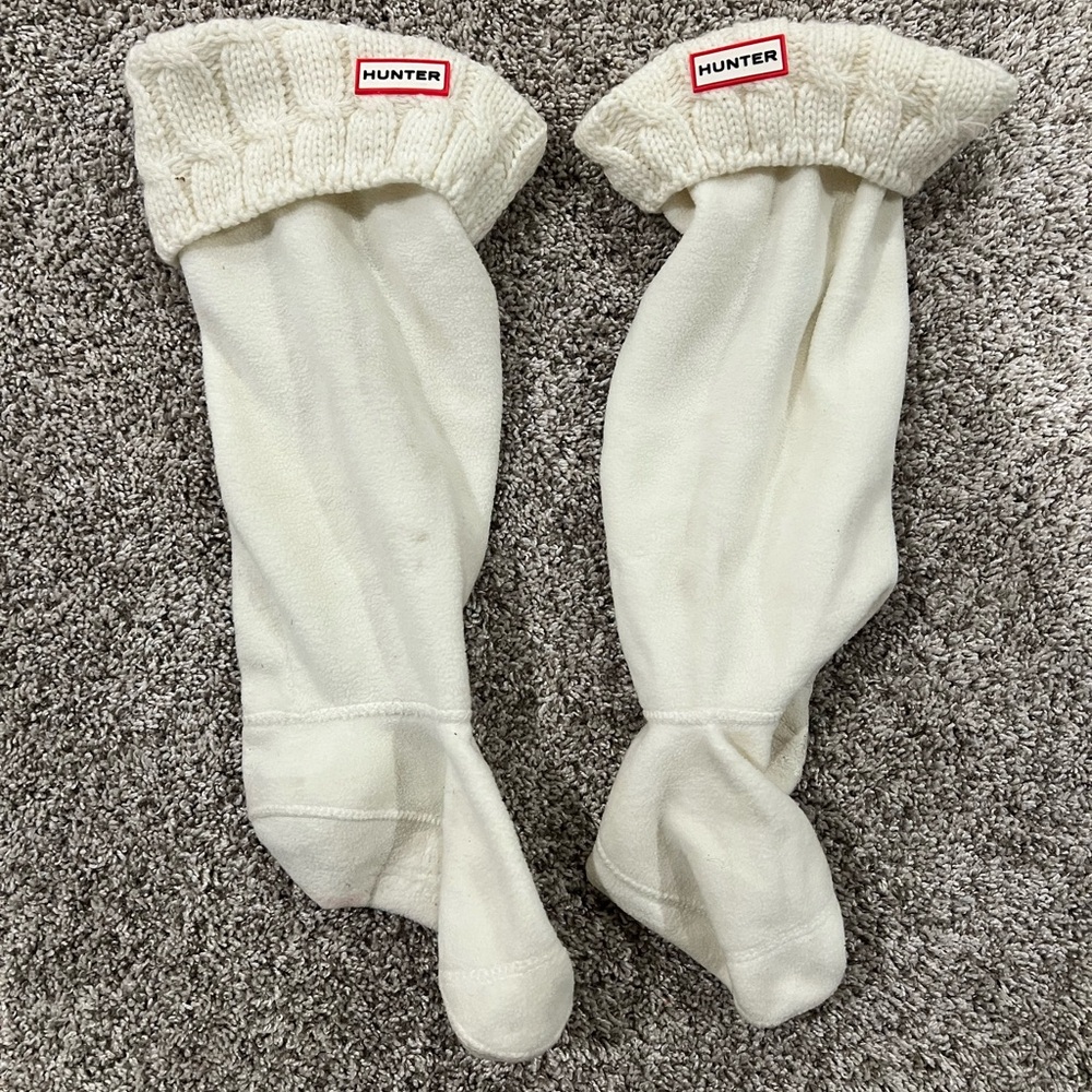 Hunter Cream tall boot socks